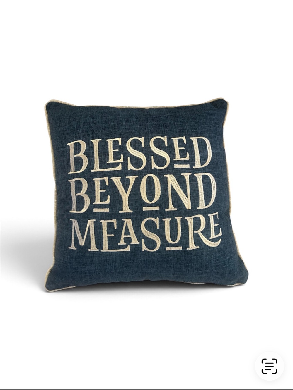 Throw Pillow “Blessed Beyond Measure' Navy Blue Decorative Throw Pillow - Unbran